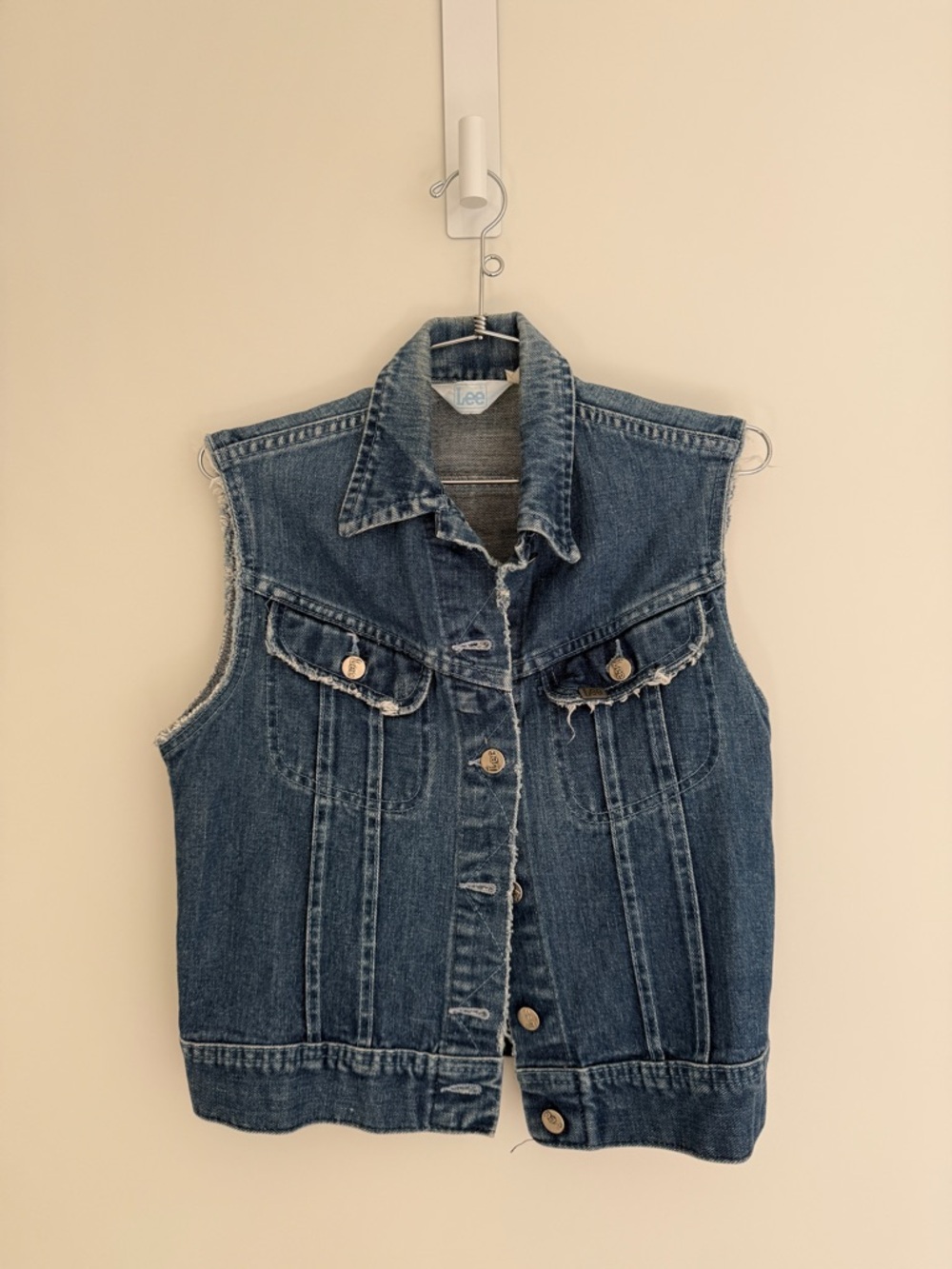 Vintage Lee Cropped Denim Vest Made in Canada